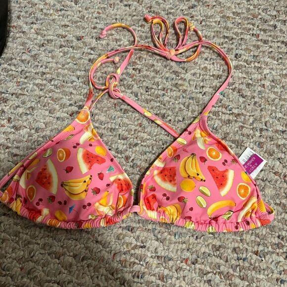 Edie Parker® X J.Crew string bikini top in fruit punch- Size Small - Picture 4 of 9